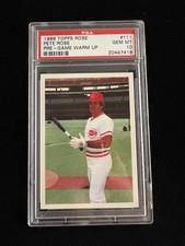 1986 Topps #111 Rose Pete Rose PRE-Game Warm Up PSA GEM MINT 10