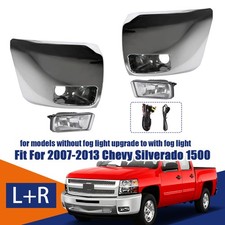 For 2007-2013 Chevy Silverado 1500 Bumper End Caps Set Chrome W Fog Light Lhrh For 2007-2013 Chevy Silverado 1500 Bumper End Caps Set Chrome W Fog Light Lhrh