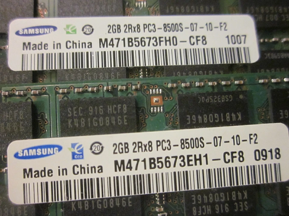 SAMSUNG 2X 2GB = 4GB PC3 8500S Laptop Memory RAM M471B5673FH0-CF8 - Image 2 of 3