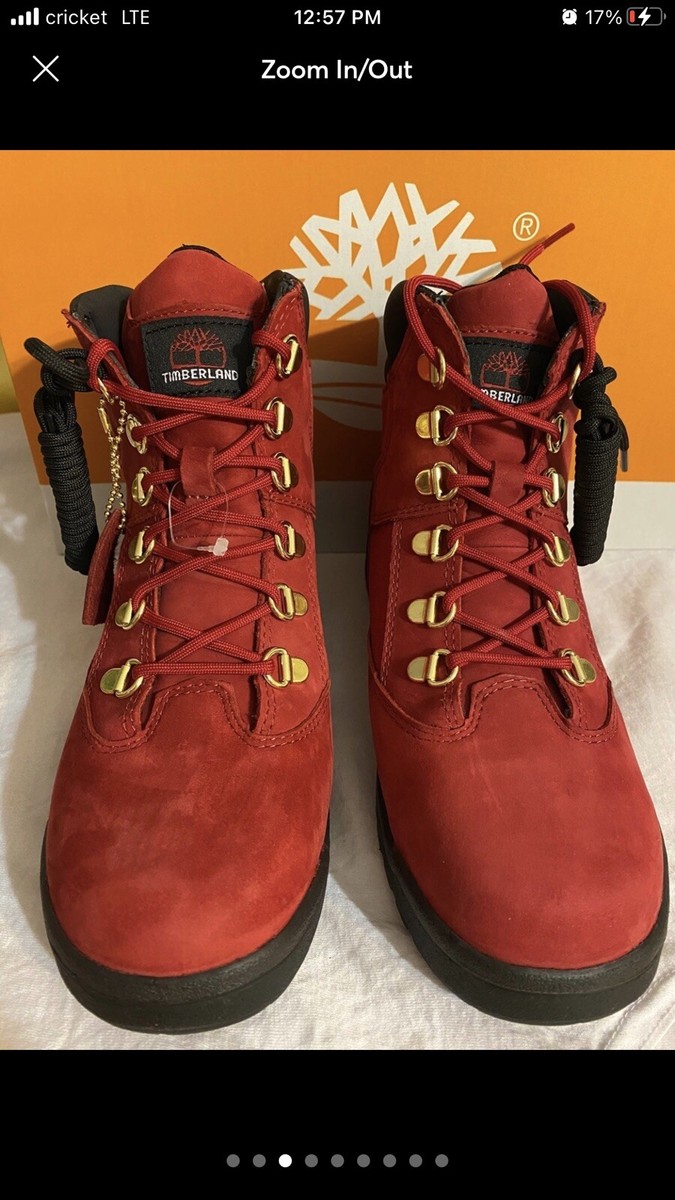 Timberland field boots 6 in L/F boot dark red NUBUCK SZ 6 juniors