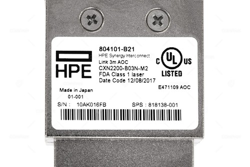 818138-001 HPE SYNERGY INTERCONNECT CXP M TO CXP M LINK FDA CLASS 1 CABLE 3M - Picture 2 of 6