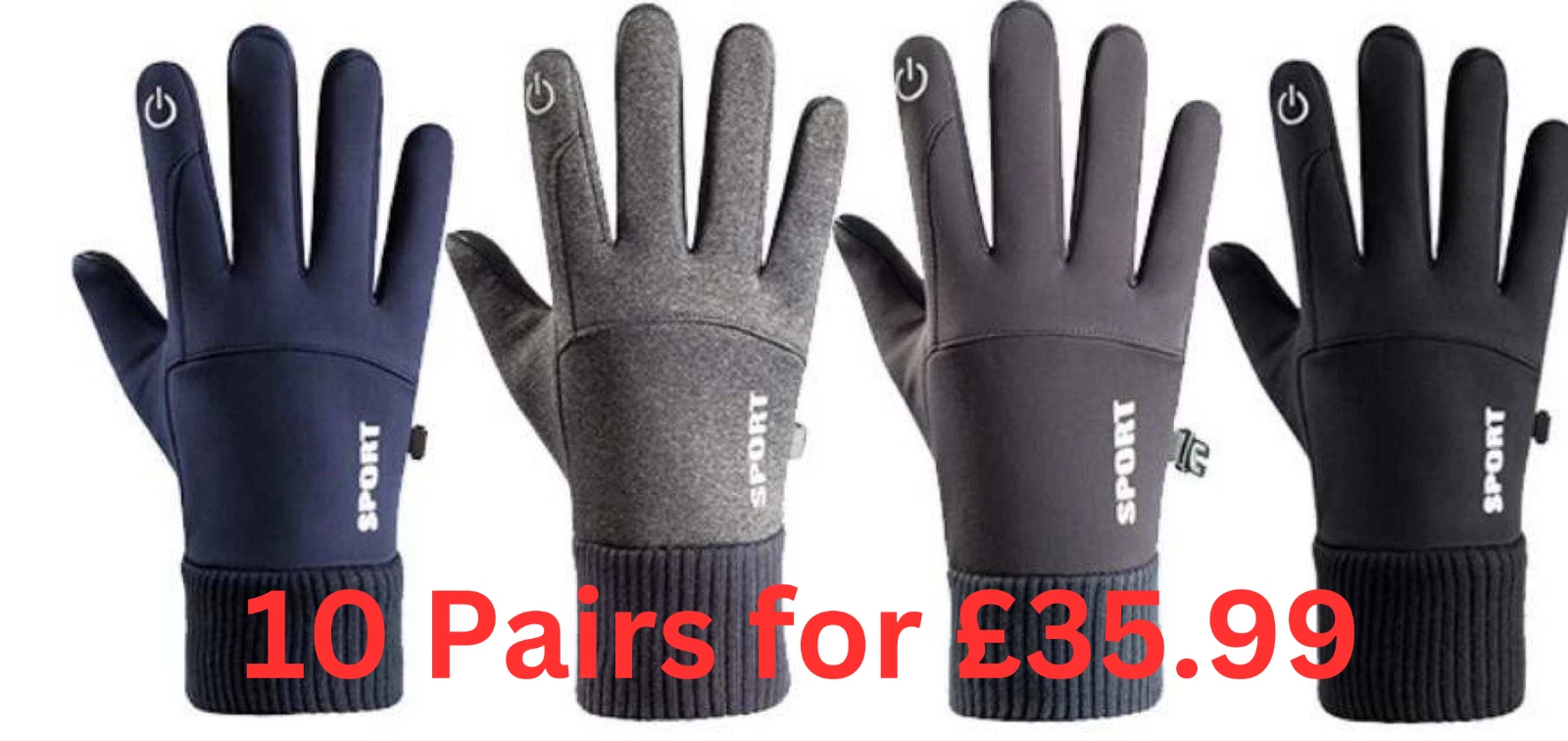 Winter Warm Windproof Waterproof Fleece Lined Thermal Touch Screen Gloves