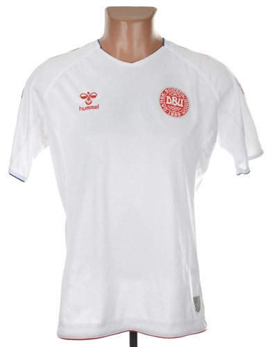 Denmark 1990s Hummel Football Shirt Soccer Jersey White Red Rare