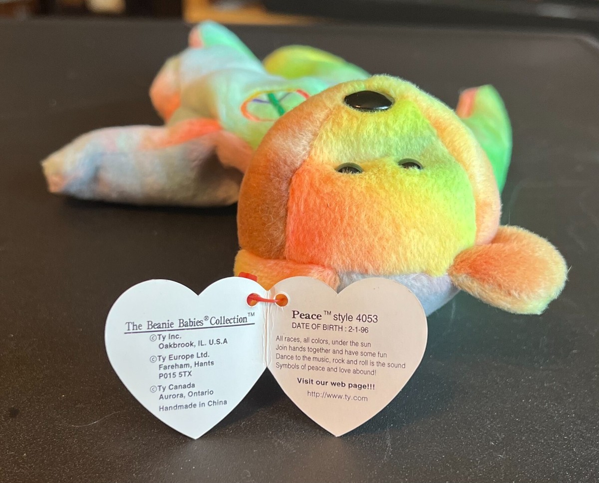 Ty Beanie Babies Peace the Bear 1996 (4053) new! 8421040537| eBay
