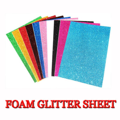 Hojas de espuma de artesanía Brillo Grueso Silver Glitter arco haciendo /& Crafts A5 Hojas