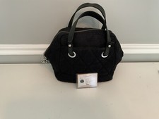 Authentic Chanel Paris Black Quilted Biarritz Bowler With Authenticity Card.