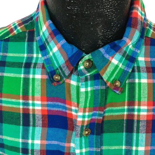 Chaps Ralph Lauren Men Green Multi-Color PLAID Soft Brushed FLANNEL L/S Shirt L - Picture 4 of 4