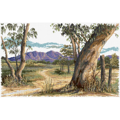 Outback Gum counted cross stitch, optional Zweigart aida & DMC thread