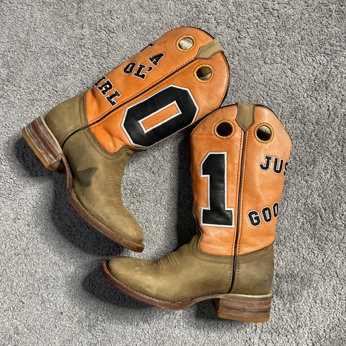 Rockin Leather Boots Good Ol Boy Boots Boys Orange Boots Top