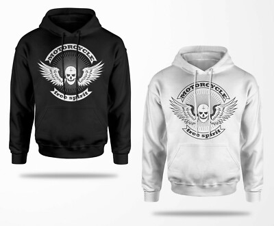 Biker Hoodie B0072 Chopper Bobber Oldschool Motorrad Skull Schrauber Vintage