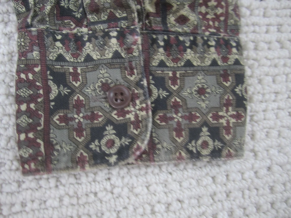 Camisa Chaps Ralph Lauren Para Hombre Grande Geométrica Con Botones *Rara* Manga Larga Foto 2 de 4