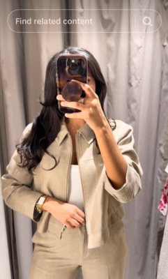 ZARA ジャケット ZARA BNWT SHORT HERRINGBONE JACKET ALL SIZES REF. SAND| 2833/129