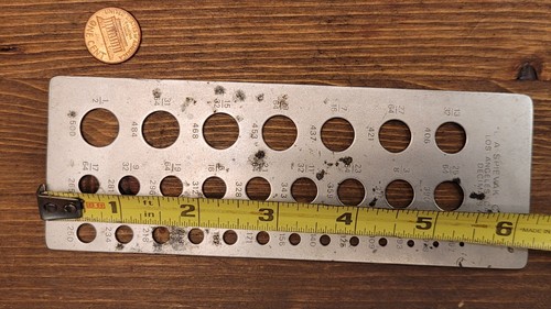 VTG - LA SPIEVAK CORP LOS ANGELES CALIF - DECIMALS Drill / Rod Gage Index Plate - Picture 12 of 12