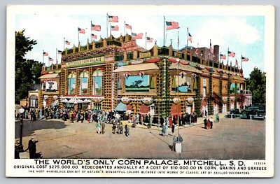 Postcard South Dakota Mitchell Greetings Corn Palace 36D