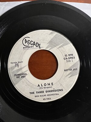 DOO WOP The Three Dimensions  RARE 45 Alone / Nightfall 1959