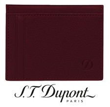 S.T. Dupont 093004W Outlet SLG Grained Wine Leather Men Credit Card Holder 0190