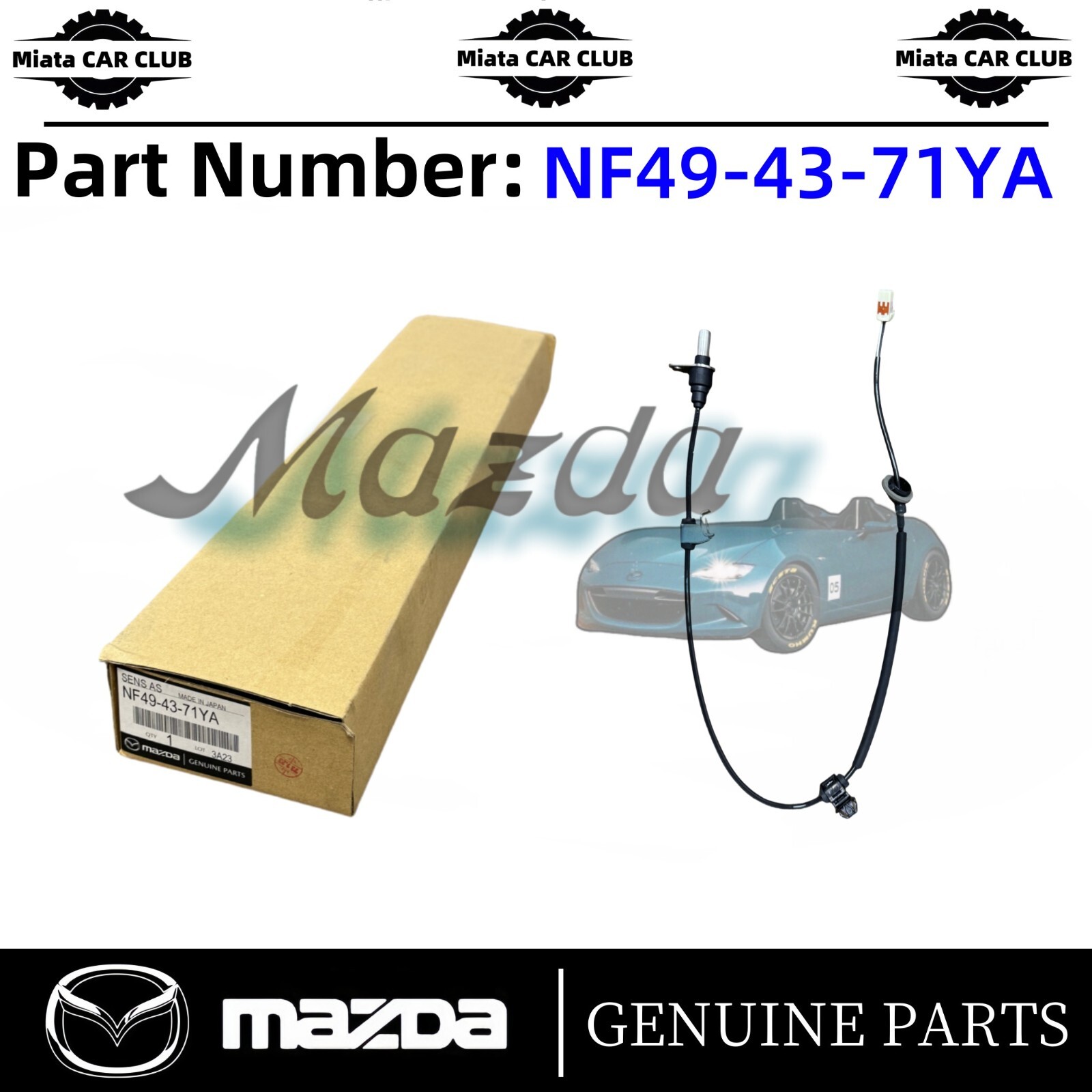 2006-2015 Mazda MX-5 Miata OEM Rear Right ABS Speed Sensor NF49-43-71YA