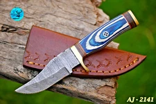 CUSTOM MADE HAND FORGED DAMASCUS STEEL BLADE SKINNER HUNTTING CAMPING KNIFE-2141