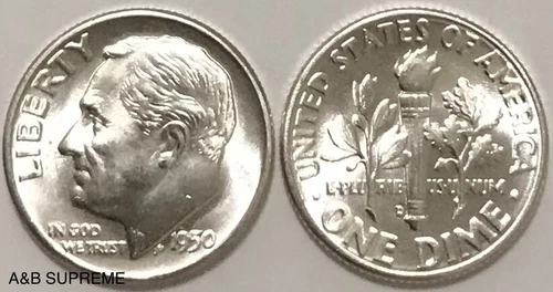 (2) 1946-1964 Roosevelt Dimes Gem Bu Uncirculated 90% Silver