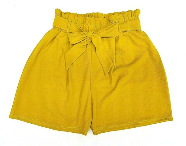 ** NUOVO 2019 Look Estate Senape Plus Size /& CURVA Vita Alta Pantaloncini Sacchetto di Carta **