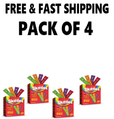 (4 Pack) Skittles Zero Sugar Variety Pack Singles-to-Go Powdered Drink Mix, 30.