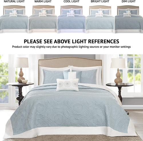 Ashbury Bedspread Set - Luxury Textured Quilt, All Season, Large Lightweight Cov - Picture 2 of 10