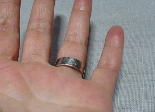 Modernist Silver Amethyst Ring Designer Ring Statement Round Cabochon - Picture 7 of 11