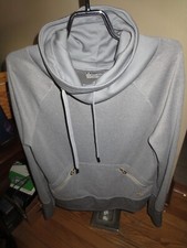 Women Under Armour Semi fitted All Season Gray Sweatshirt W/Cowl Neck Size M EUC