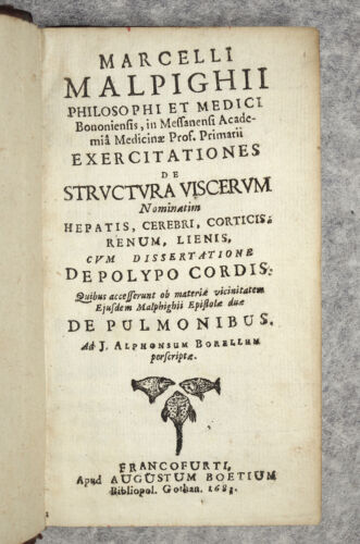 MALPIGHI Marcello. Exercitationes de structura viscerum. 1683. Anatomie. Anatomy - Picture 4 of 12