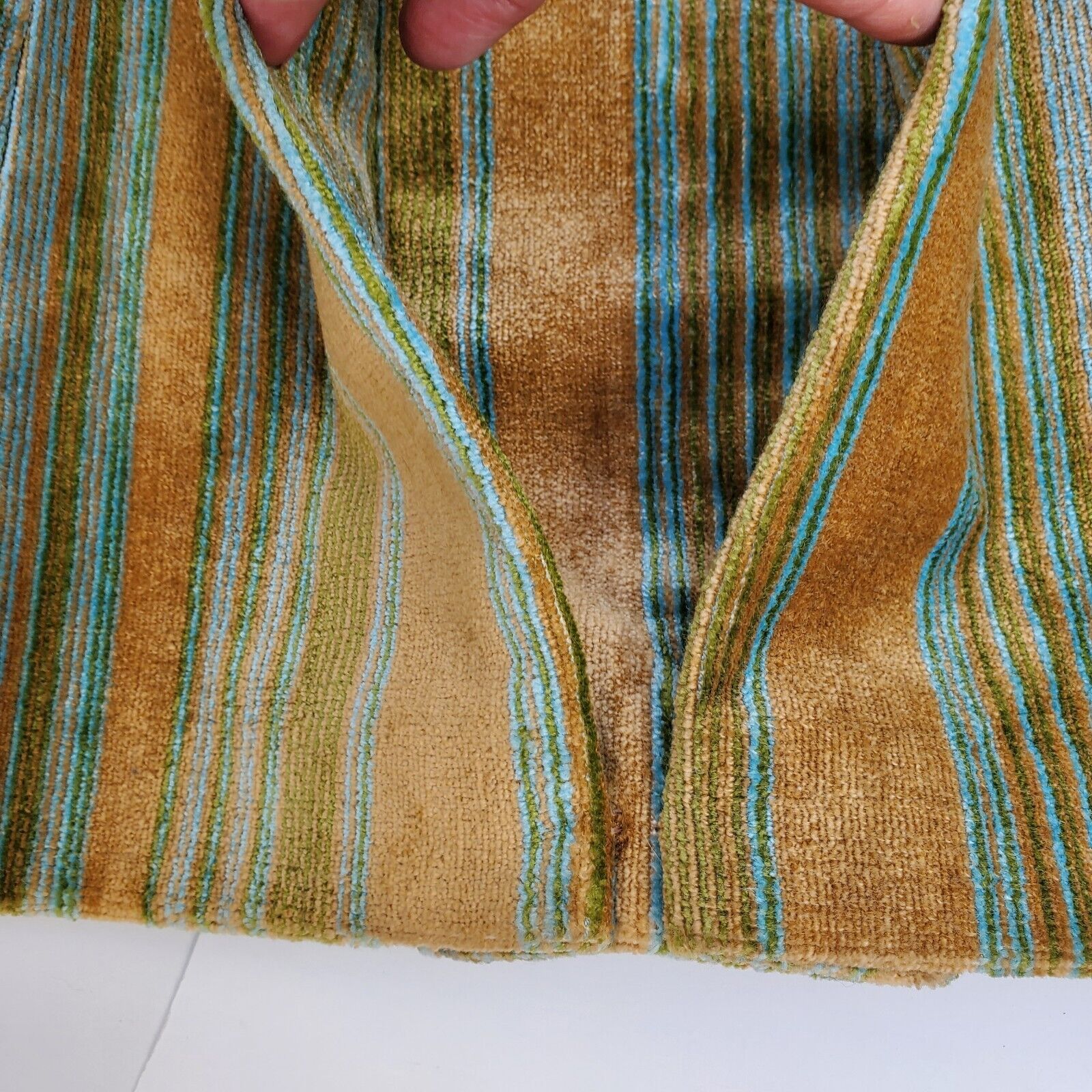 Vtg 60 Tapestry Coat Custom Made Striped Velvet U… - image 16