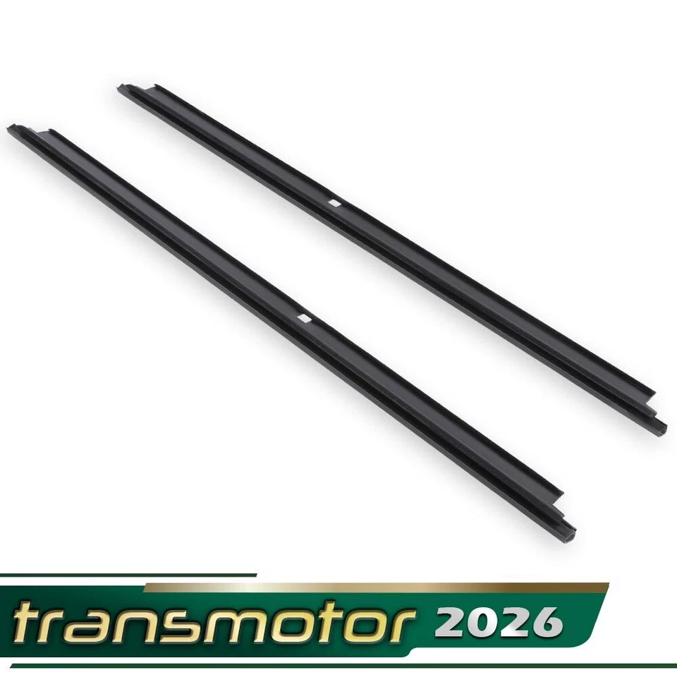 Par de tiras de sellado trasero de fieltro de barrido de ventana exterior aptas para camioneta Chevy GMC Cadillac Foto 4 de 4