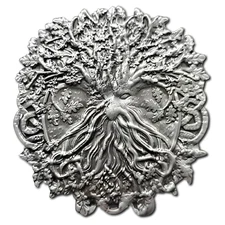 Green Man Pin Badge Pewter Large Greenman Oak Tree Herne Brooch Jewellery