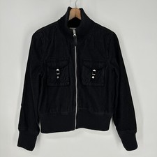 Tommy Hilfiger Jacket Girls Extra Large Black Corduroy Full Zip Mock Neck