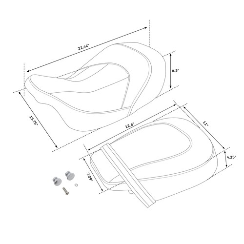 Gel Driver Passenger Seat Fit For Harley Road King Touring Street Glide 2009-23 - Picture 2 of 9