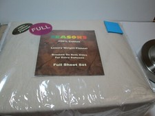 New Seasons Luxury Weight Cottn Flannel Full Sheet Set  Sandstone Color NIP