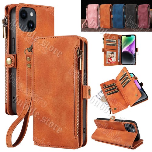 Cremallera Billetera para iPhone 15 14 13 12 11 Pro Max Cuero Telefono Protector - 第 1/35 張圖片