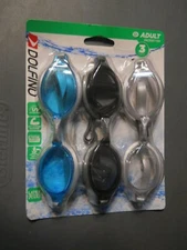 3 Pack Dolfino Pacesetter Adult Swim Goggles Latex Free (B128)