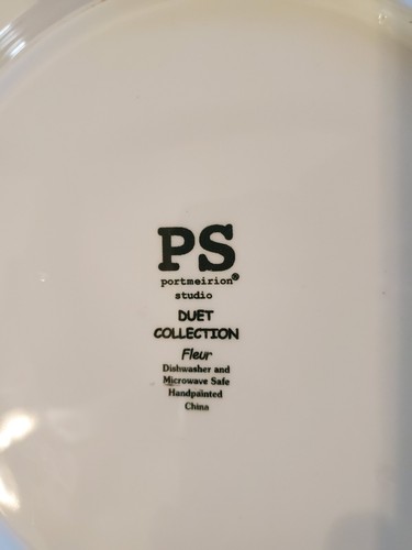 Portmeirion Studio Duet Collection "Fleur" 9 3/4" Dinner Plate - Picture 4 of 4