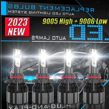 9005 9006 LED Headlight Kit High Low Beam Bulb Super Bright 6500K White 30000LM