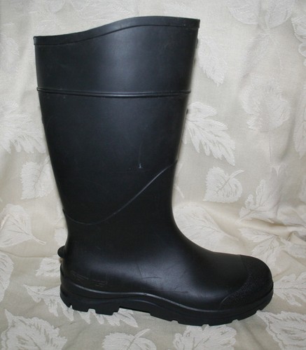 Men's Servus Black Rubber Boots 9 Waterproof Pull-on Women's 11 MINT - Picture 6 of 10