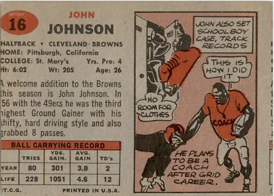 1957 Topps 16 John Henry Johnson VG-EX #D247159 | eBay