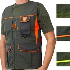 Smanicato Gilet  Giubbino Senza Maniche Uomo Caccia Pesca Tessuto Tecnico Giacca