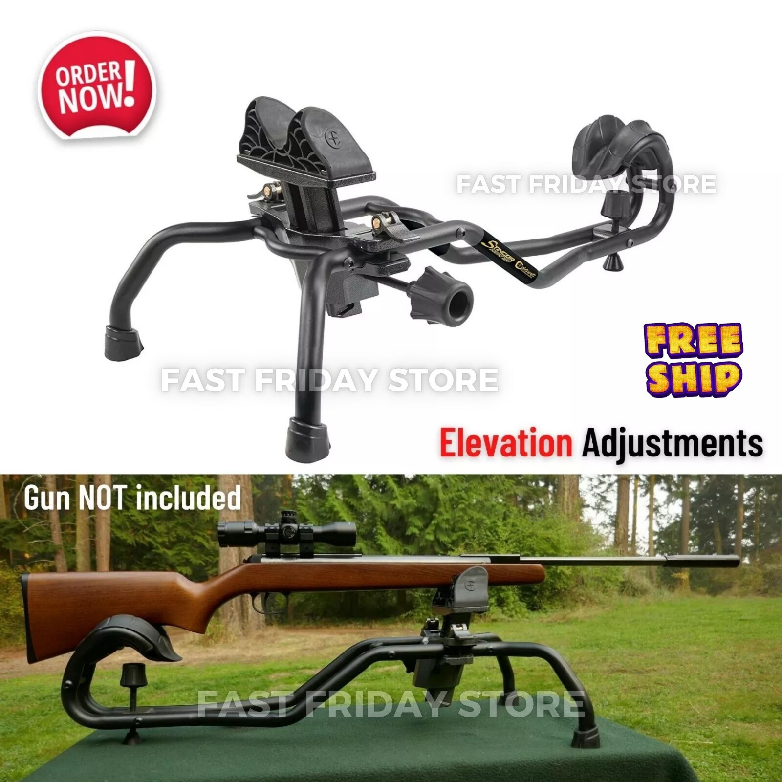 Shooting Rifle Bench Rest Gun Vise Elevation Adjust Sighting Stand Range Train