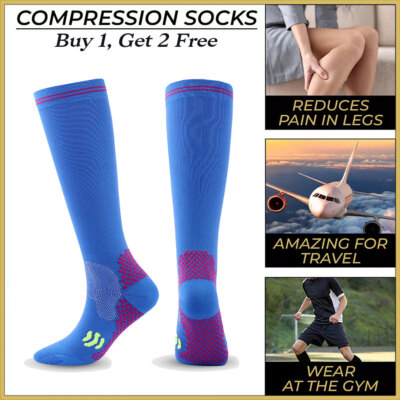 Compression Socks 20-30mmHg Support Miracle Calf Leg Sport Men Women (S~XXL)