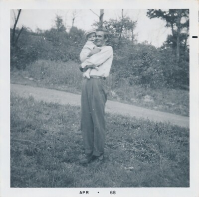 Snapshot Vintage Photo ID'd Man Baby Writing Note ''Before Heart Operation'' Ohio