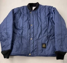 Refrigiwear Insulated Puffer Men's Long Coat Size Large Navy Blue