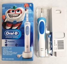 Oral-B Oral Kids Gentle Electric Rechargeable Station Toothbrush Timer New 15D7