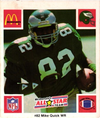 1986 McDonald's All Star Team Play & Win No Tab Mike Quick Eagles ExMt Stain