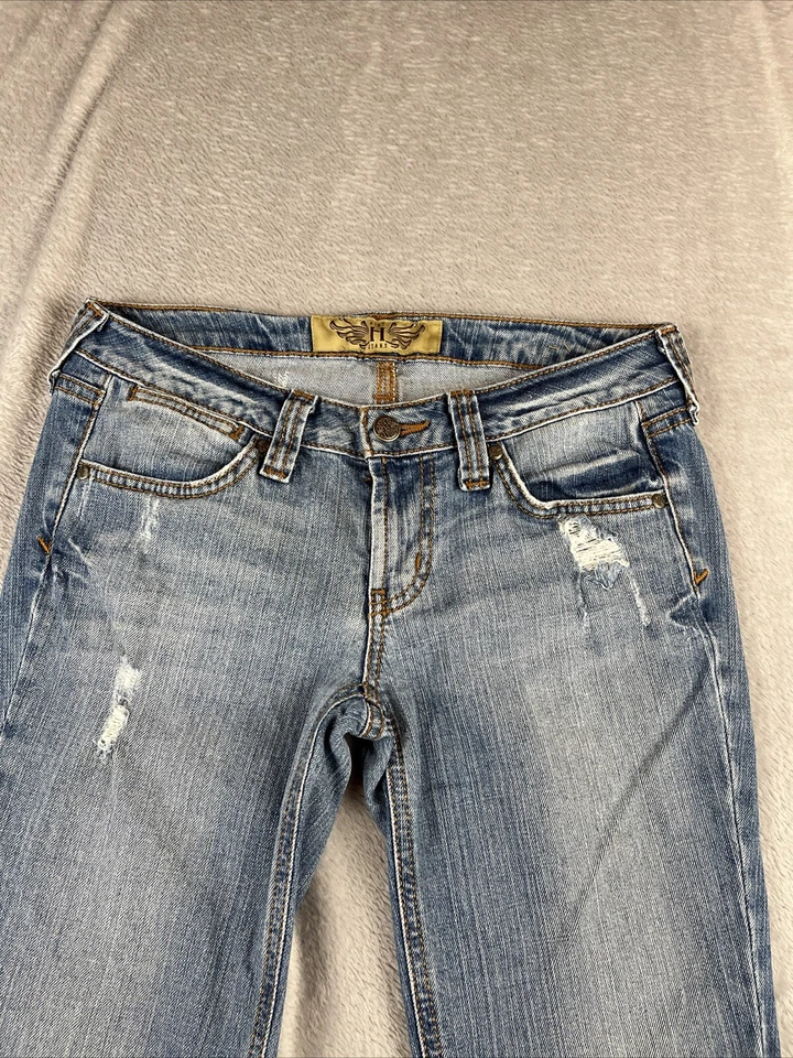 Hint Jeans juniors light wash blue distressed denim skinny leg jeans size 5 - Image 4 of 4