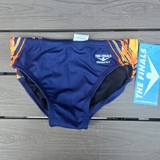 The Finals Hyperblast Splice Orange/navy Splice Racer Briefs, Boy Sz 24 NEW